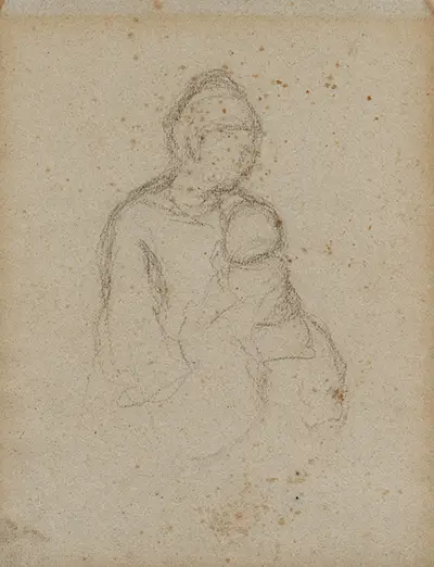 Mother and Child (Drawing) Paul Gauguin